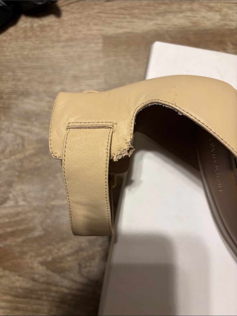 Calvin Klein Blush Cream Ankle-Strap Stiletto Heels - Picture 5 of 7
